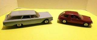 Vintage Plastic Dealer Promo Cars Amc Pacer X & Hubley Ford Country Sedan Wagon