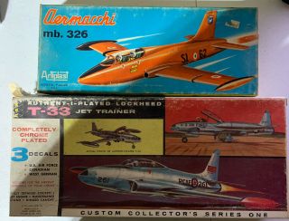 Hawk Lockheed T - 33 Jet Trainer And Artiplast Aeromachi Mb 326 - 1/48 Scale