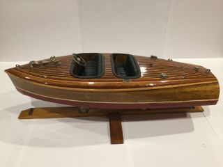Chris Craft Barrel Back Handmade 18 " Wooden Classic Boat