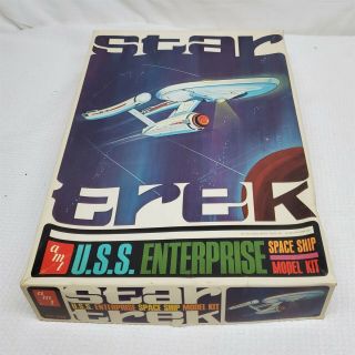 Vintage 1966 Amt Star Trek Uss Enterprise Space Ship Model Kit Unbuilt
