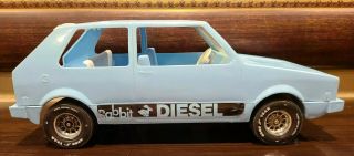 Vintage 17 " Volkswagen Diesel Rabbit Blue Car By Processed Plastic Co Rare