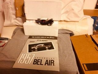 1/43 Scale Model Franklin 1957 Chevrolet Chevy Bel Air Black And White