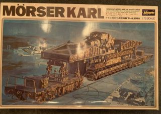 Hasegawa Morser Karl On Railway Carrier - 1/72 Scale - Vintage 1970s Kit