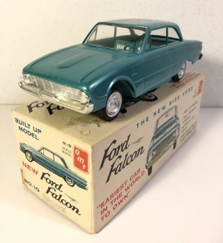 Vintage Amt 1960 Ford Falcon Dealer Promo Car Turquoise W Graphic Box