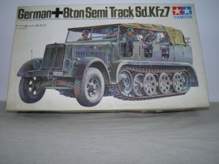 Vintage Tamiya 1/35th Scale German 8 Ton Semi Track Sd.  Kfz7 133 Motorized