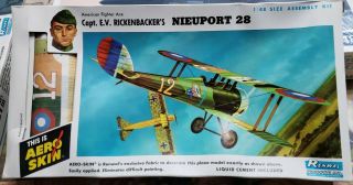 Renwal Aeroskin 1/48 Scale Nieuport 28,  Captain E.  V.  Rickenbacker