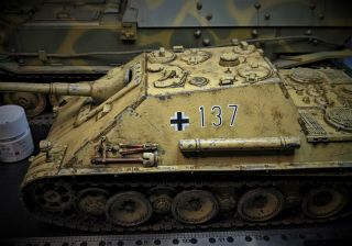 Academy 1/25 German Ww2 Jagdpanther Tank Built And Painted Using Tamiya Acrylics