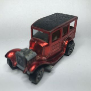 1968 Hot Wheels Red Line Redline Classic 31 Ford Woody Red With Black interior 2