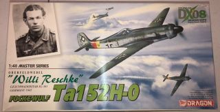 Dragon Focke - Wulf Ta 152h - 0 Willi Reschke 1/48 Open Model Kit ‘sullys Hobbies’