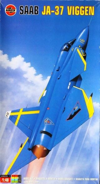 Airfix 1:48 Swedish Saab Ja - 37 Viggen Plastic Aircraft Kit 07107u