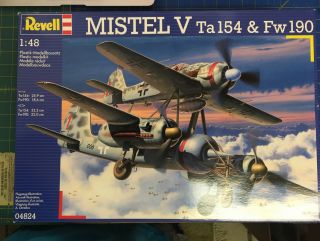 Mistel V Ta154 & Fw 190 - 1/48 Scale Revell Unassembled Aircraft Kit 04824