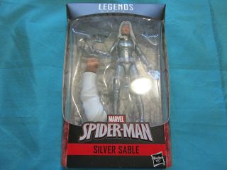 Marvel Legends Spider - Man 6 " Silver Sable W/ Kingpin Baf Piece Box