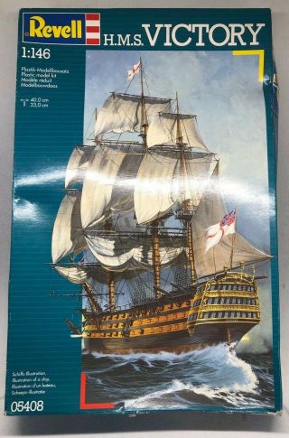 Revell Germany Hms Victory 1:146 Scale Model Kit 05408 Sailing Ship 1986 Complet