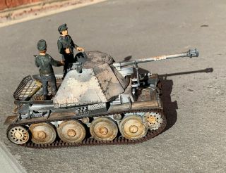 1/35 Pro Built And Painted Marder Iii German Tank,  Heavily Weathered,  Snow Camo