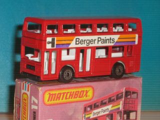 Matchbox Superfast No.  17 The Londoner Bus Berger Paints - Split Door Casting