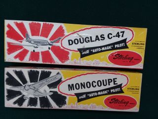 Vintage Sterling Balsa Flying Model Airplane Kits With Auto - Magic Pilot