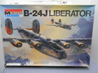 1/48 Monogram B - 24j Liberator Ww2 Bomber Plastic Scale Model Kit 5601 Started