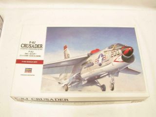 1/48 Hasegawa F - 8j Crusader Usn Gun Fighter Plastic Model Kit Complete 07226