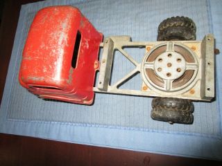 Vintage Structo Toyland Construction Co Wind Up Blue And Red Dump Truck 1950s