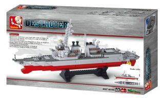 Sluban Navy Destroyer 1:350 Scale 615 Piece Building Bricks Set M38 - B0390