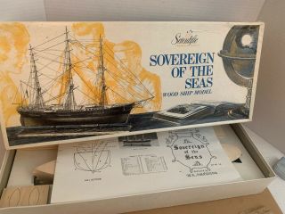 Large Wooden Ship Model Scientific Sovereign Of The Seas Clipper Boxed Vintage