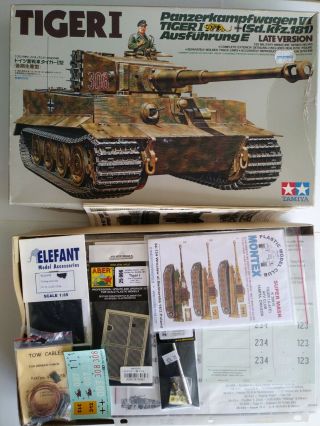 1989 Tamiya 35146 Panzer Vi Tiger I Aus.  E,  Late - 1/35 Scale Kit W/ 6 Upgrades
