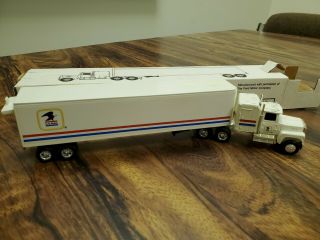 Ertl U.  S.  Mail Diecast Ford Ltl - 9000,  Semi Truck Trailer Usps