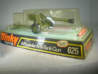 Dinky Toys Military Army 625 6 - Pounder Anti - Tank Gun In Clear Box