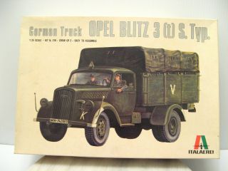 Rare Vintage German Truck Opel Blitz 3 T S Typ Italaerei Model Kit 1:35 Italeri