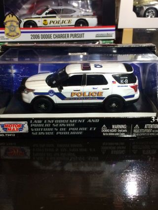 1/43 Motor Max Custom Us Capitol Police K9 Ford Interceptor Diecast Model Car
