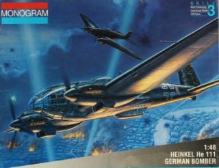 Monogram 1:48 Heinkel He - 111 He111 German Bomber Plastic Model Kit 5509xu