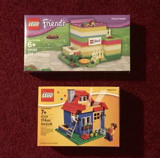 Lego Friends Pencil Holder 40080,  City Pencil Pot House Set 40154