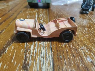Antique Vintage Ideal I - 247 U.  S.  Army Jeep 3 3/4 " Plastic Toy