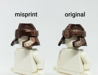 Lego Gimli Helmet Rare Misprint Prototype Error Minifigure Part Lotr Rare Htf