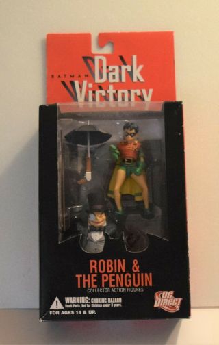Dc Direct Batman Dark Victory Robin & The Penguin Collector Action Figures Nib