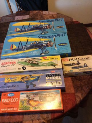 Vintage Guillow”s Models Kit Airplanes From 60s - 70s Era And More