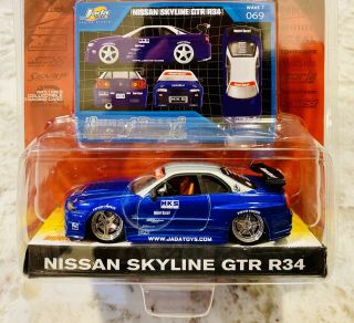 069 Nissan Skyline Gtr R34 | Jada Toys 2003 | 1:64 Scale Diecast Import Racer
