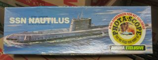 Aurora Ssn Nautilus W/ Phota - Scope Submarine 1970 Vintage Model Kit Mib