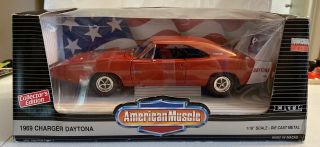 American Muscle Ertl 1/18 Diecast Metal Red 1969 Charger Daytona