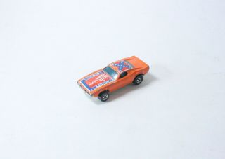 1:64 Hot Wheels 1981 Dixie Challenger Die - Cast Orange Car With Flag Hong Kong