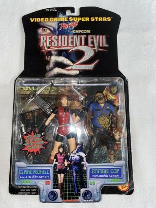 1998 Toybiz Video Game Stars Capcom Resident Claire Redfield & Zombie Cop
