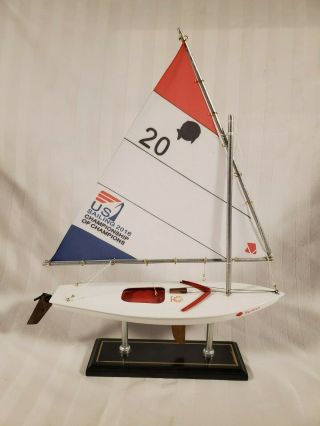 Vintage Sunfish Sailboat Wooden Model Pond Boat Us Sailing 2016 Championship