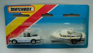 “matchbox” Superfast Two Pack Tp - 115 Ford Escort With Boat & Trailer Moc