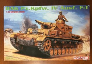 Pzkpfw Iv Ausf.  F - 1 Dak 1/35 Scale Dragon Imperial Series Unassembled Kit 9044