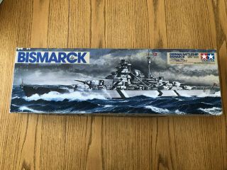 Vintage Tamiya German Battleship Bismarck Model Kit Scale 1:350 Please Read Part
