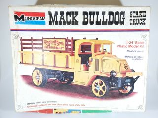Vintage Monogram Mack Bulldog Stake Truck 1/24 Scale Kit Open Box Parts/restore