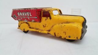1950s Marx Sand Gravel Pressed Steel Tin Litho Dump Truck