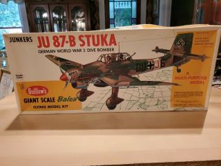 Vintage Guillow’s Ju 87 - B Stuka Giant Scale Balsa Flying Model Kit