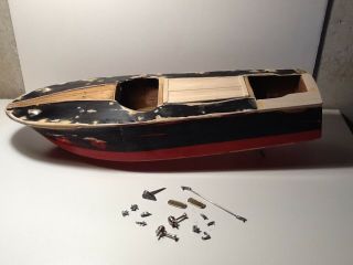 Sterling Models/ Dumas / Ito Wooden Chris Craft Boat 18 " For Repair/parts