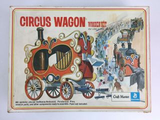 Vintage Craft Master Circus Wagon Wooden Kit W/ Box 1971 Build It